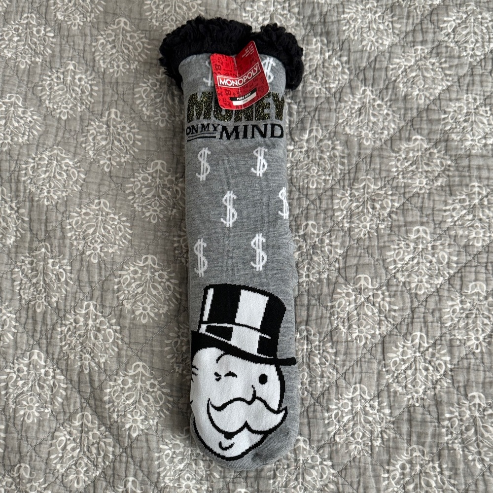 Monopoly Money On My Mind Fuzzy Socks